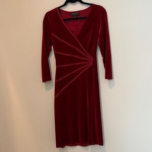 Connected Apparel Deep Red Long Sleeve Dress